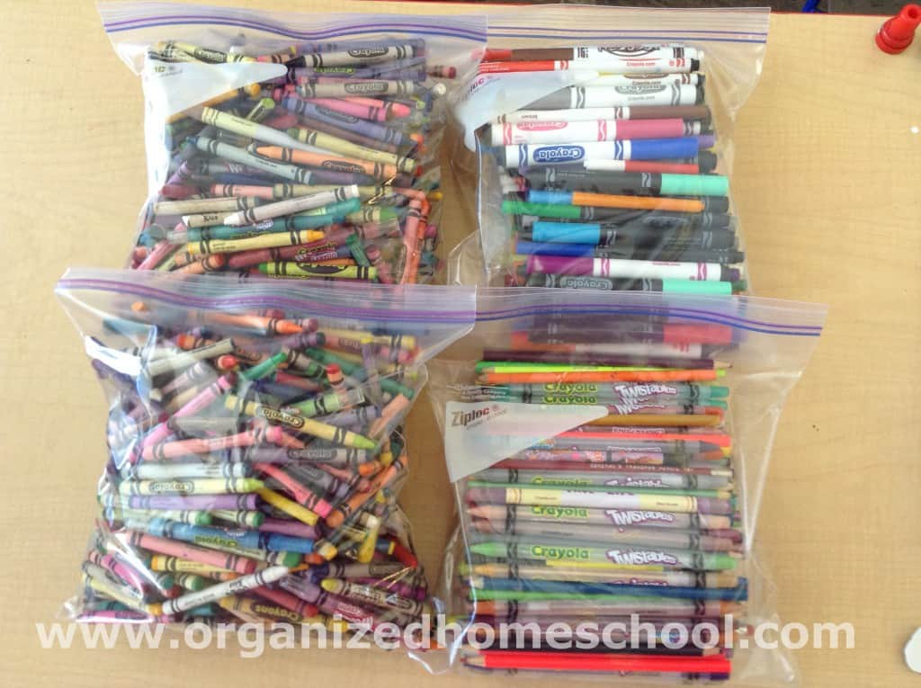 Homeschool Supplies Organized