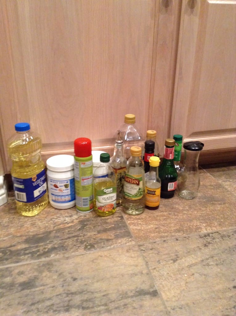 organized pantry oils