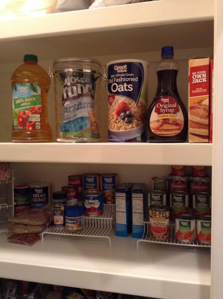 pantry organization breakfast foods
