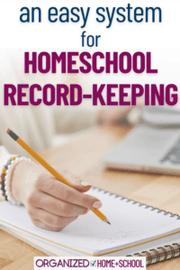 Need a simpler method for keeping track of your kids' home education? Try this easy homeschool record-keeping system.