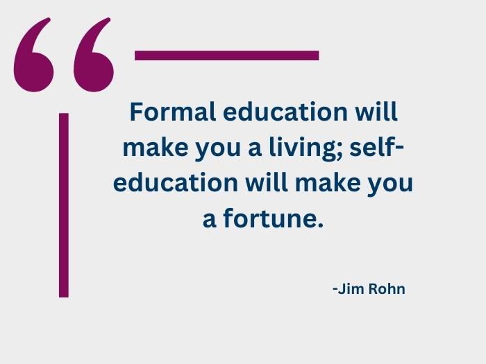 Homeschooling quote by Jim Rohn.